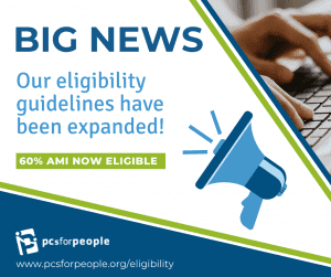 Big News: PCs for People's Eligibility Guidelines have expanded to include 60% area median income.